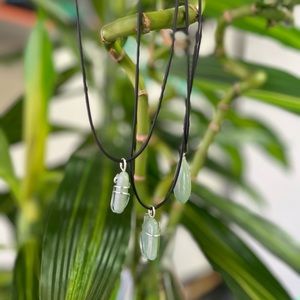 Jade necklace with black lanyard